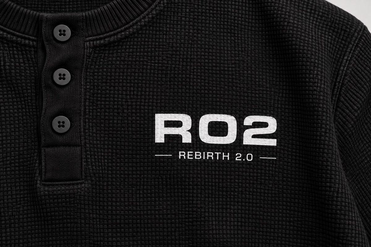 IAM1 Rebirth 2.0 Waffle Henley Tee