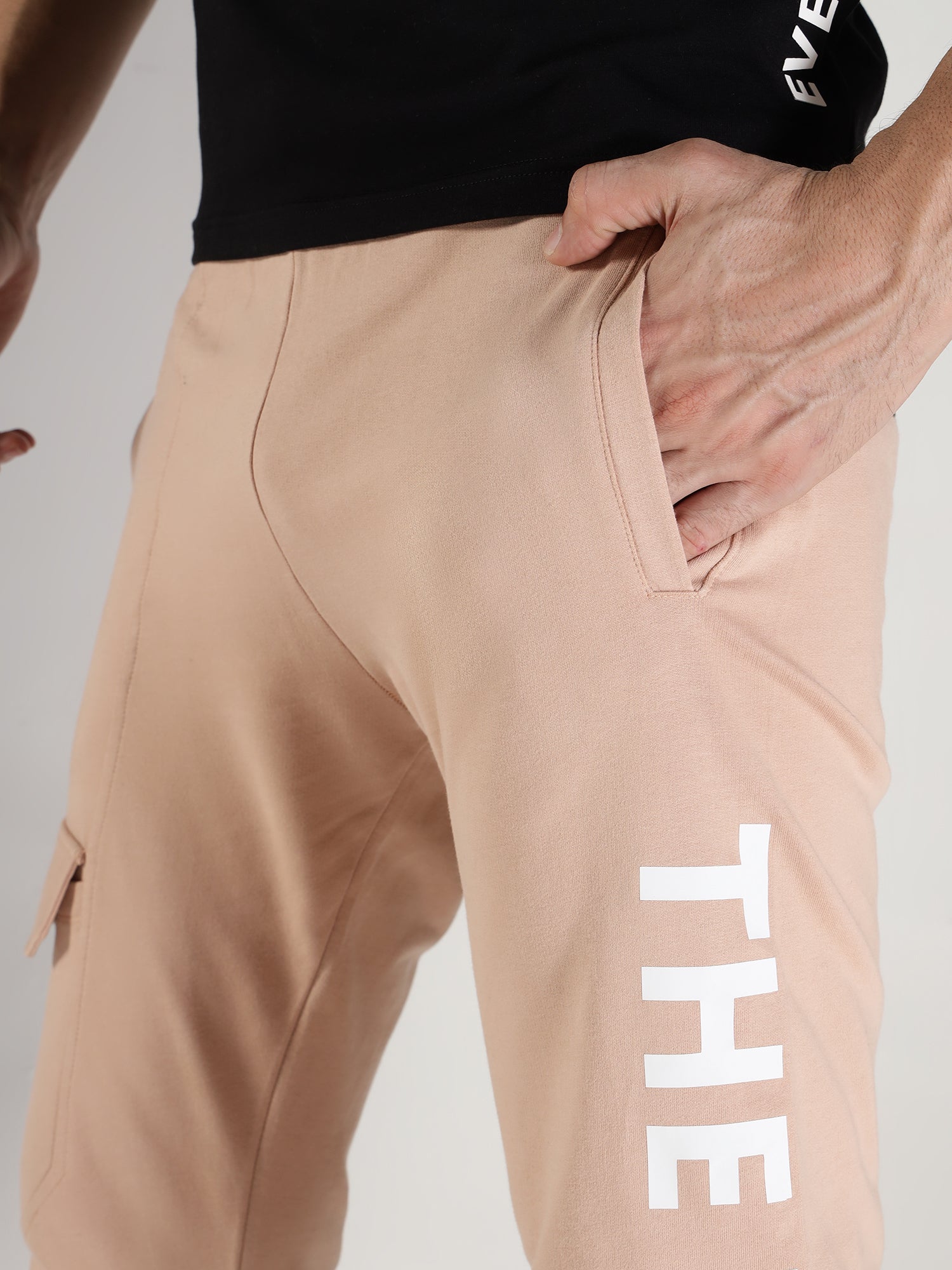 Cotton Terry Men's Joggers - Peach - IAM 1 Enterprises LLP