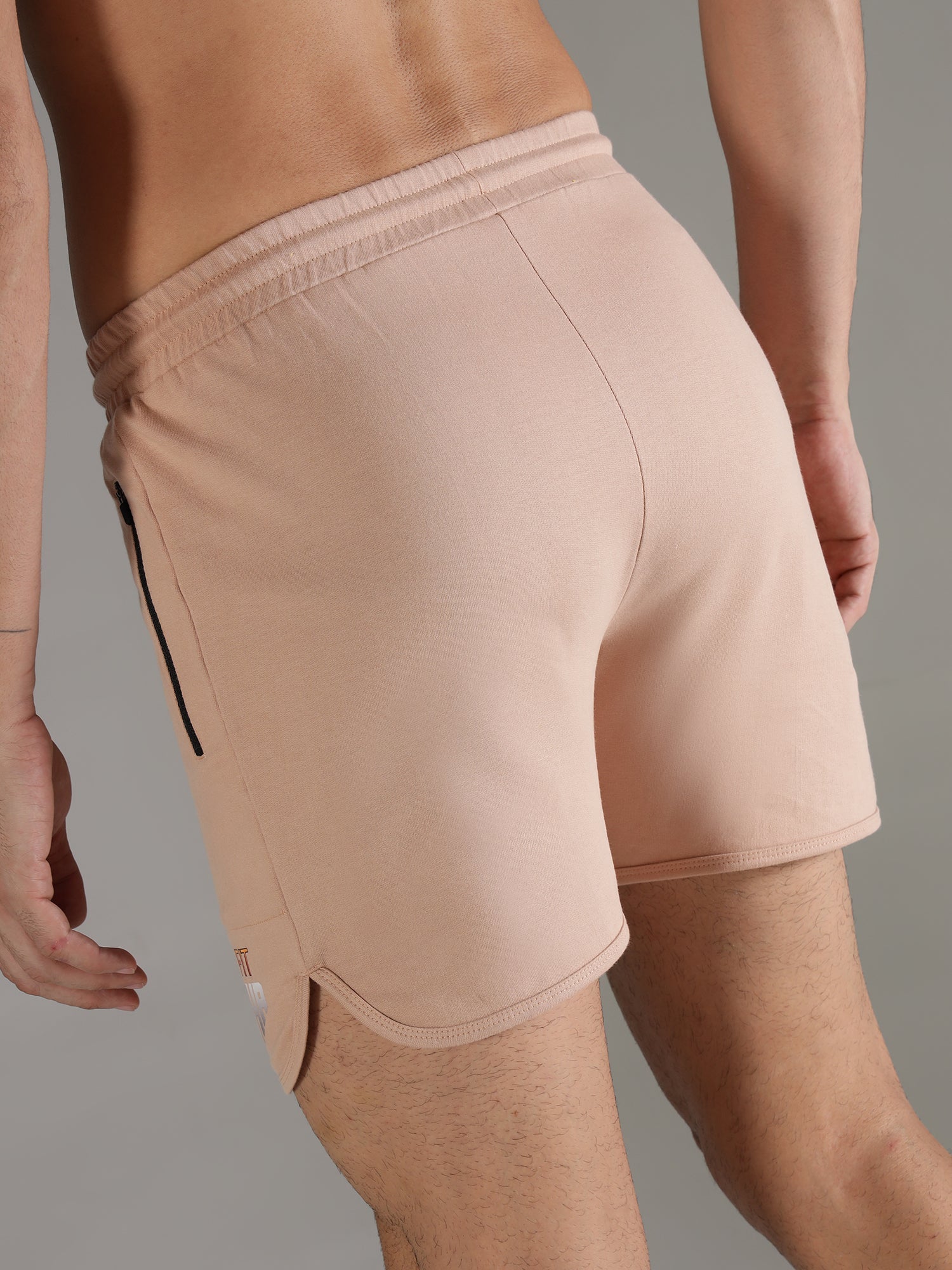 Cotton Terry Men's Shorts - Peach - IAM 1 Enterprises LLP