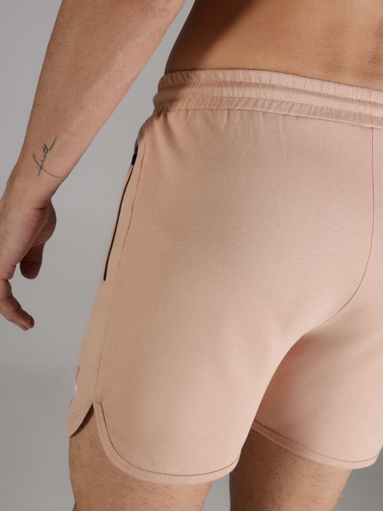 Cotton Terry Men's Shorts - Peach - IAM 1 Enterprises LLP