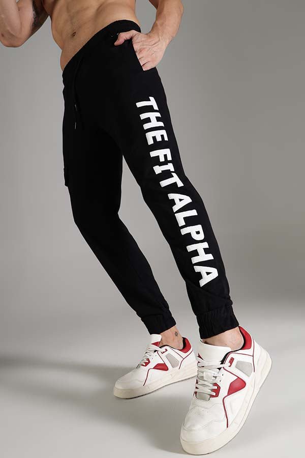 Cotton Terry Unisex Joggers - Black - IAM 1 Enterprises LLP