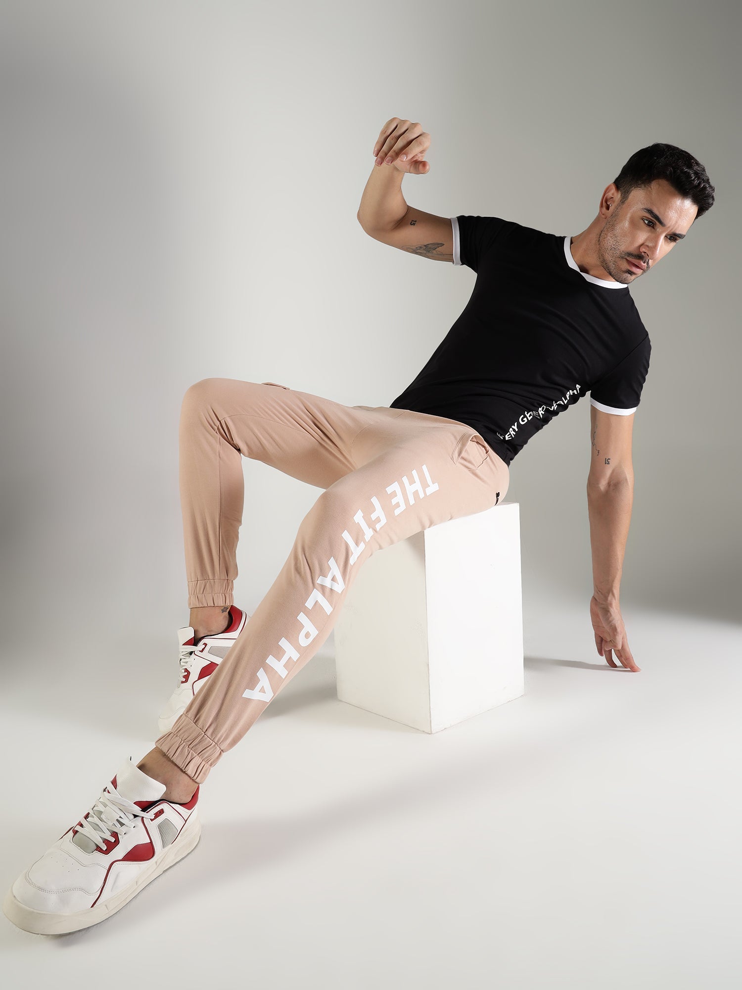 Cotton Terry Unisex Joggers - Peach - IAM 1 Enterprises LLP