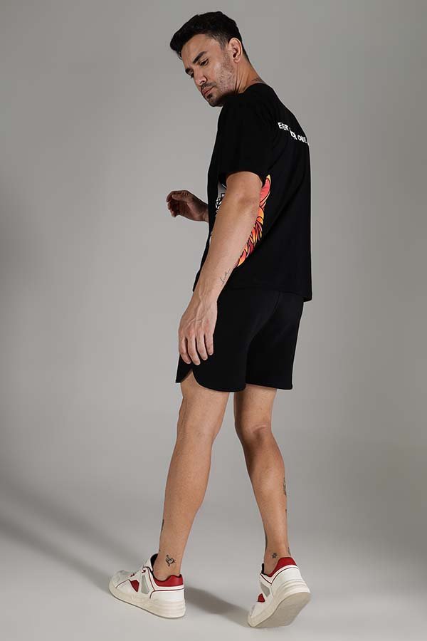 Cotton Terry Unisex Shorts - Black - IAM 1 Enterprises LLP