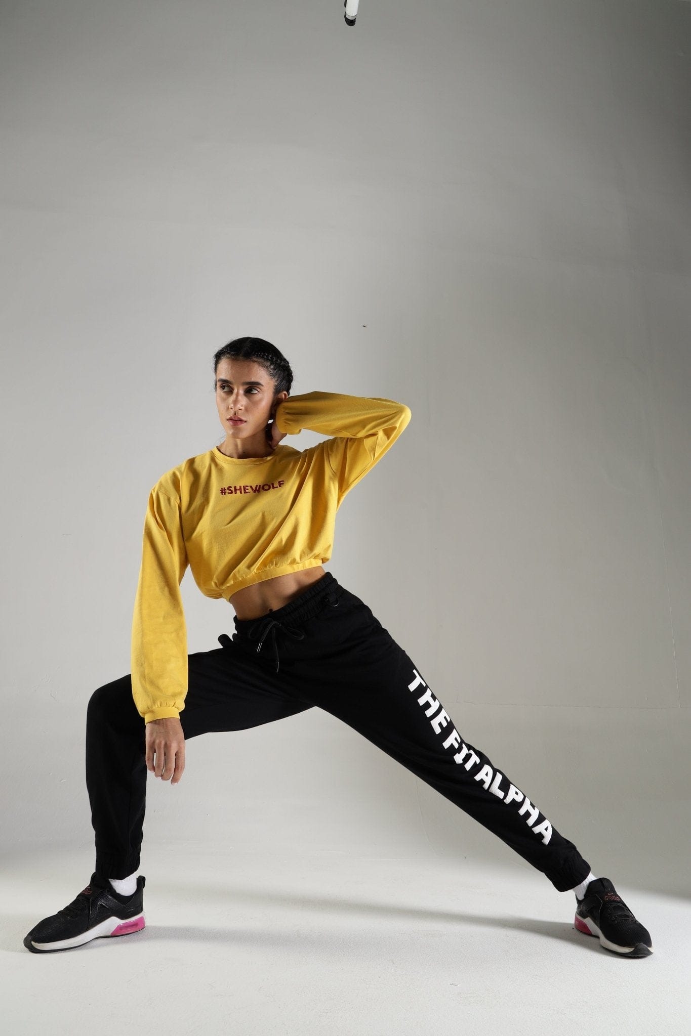 Cotton Terry Women Joggers - Black - IAM1 Club