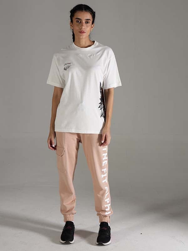 Cotton Terry Women Joggers - Peach - IAM1 Club
