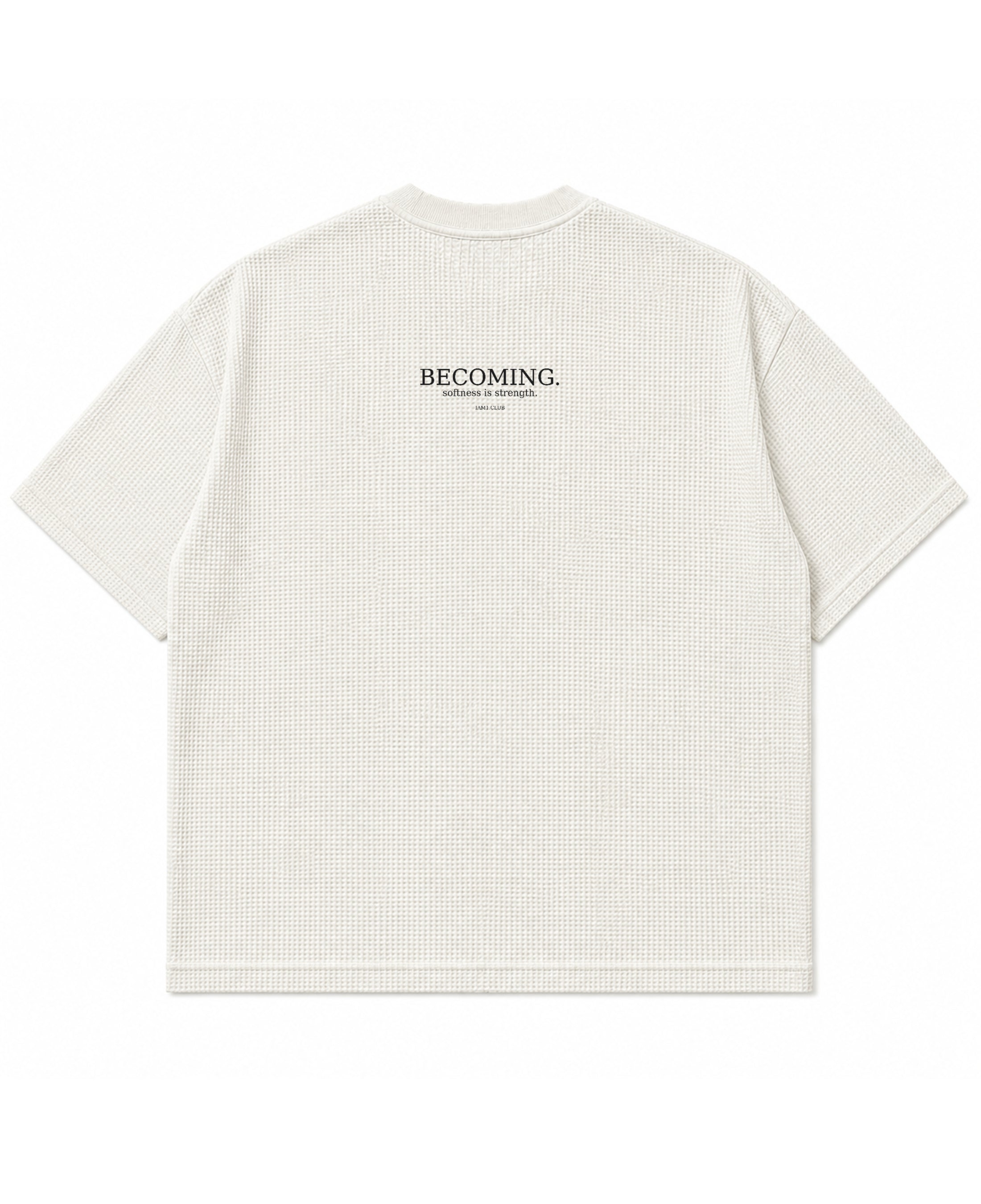 Off-white waffle boxy fit Back Design