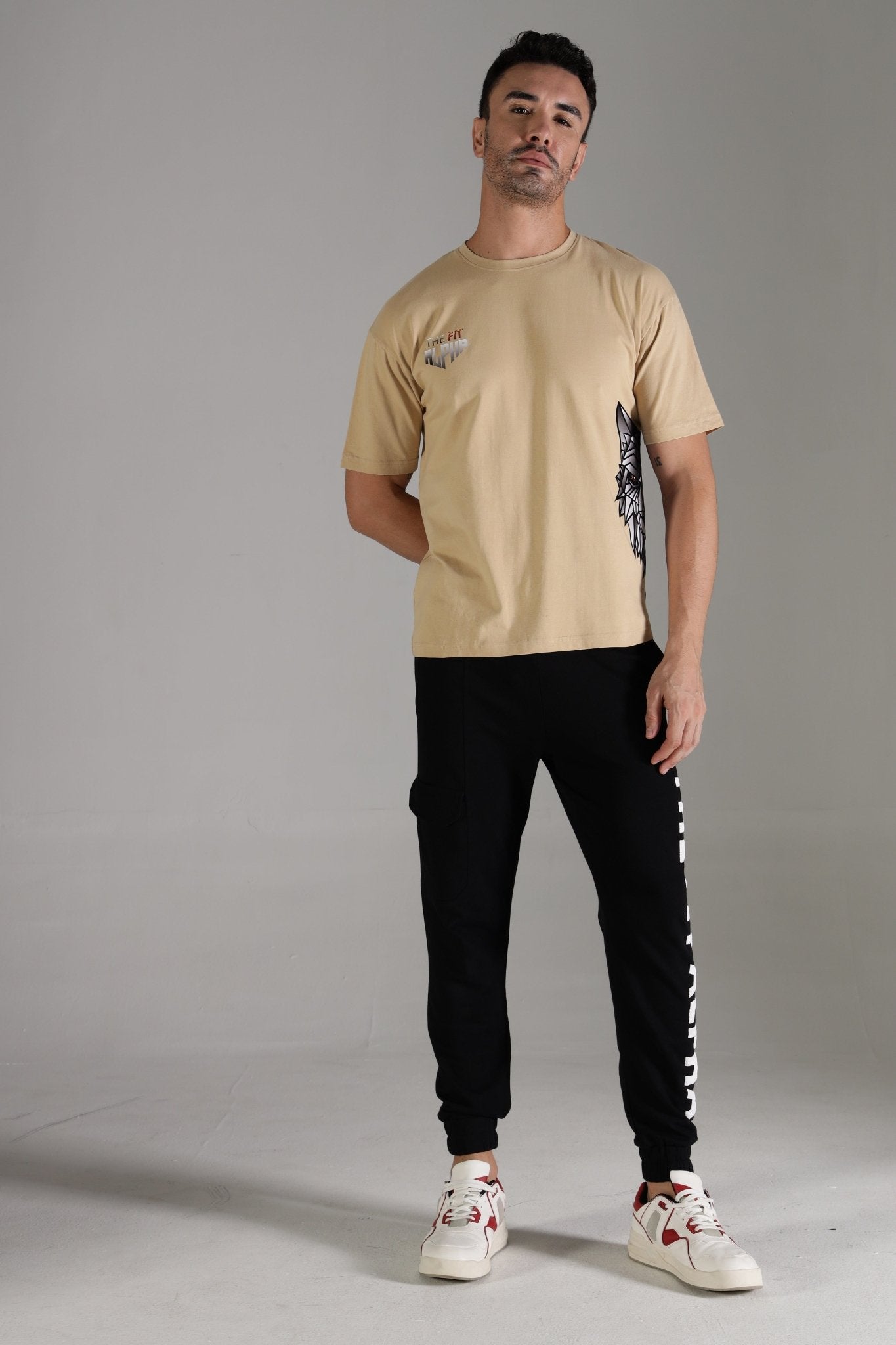 One Alpha Comfort Tee For Men - Beige - IAM 1 Enterprises LLP
