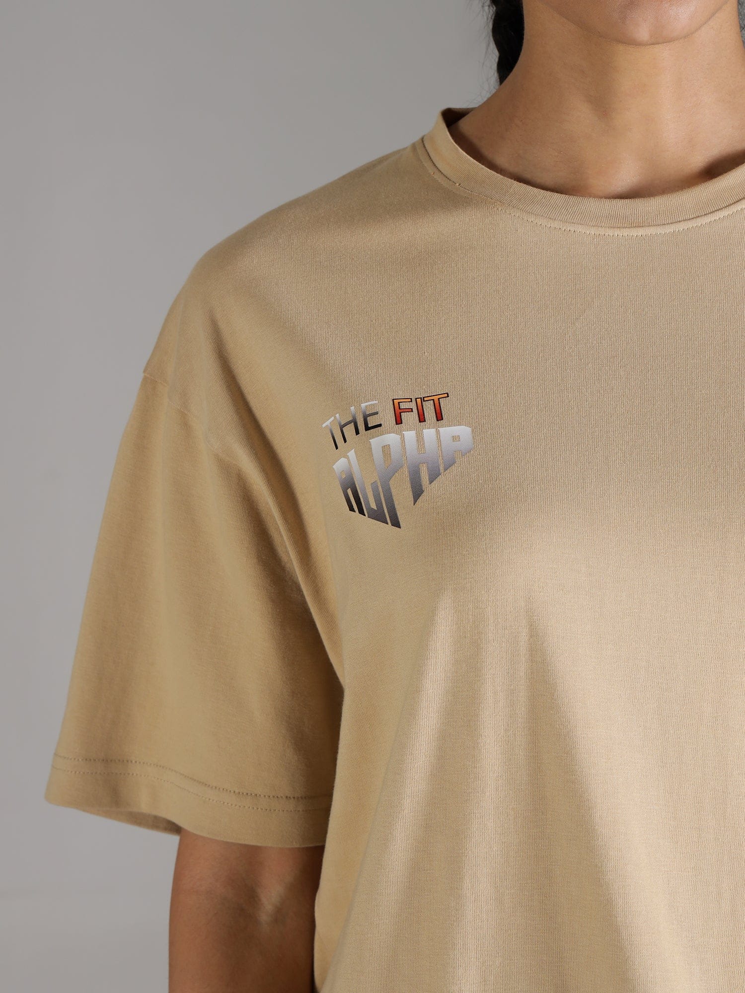 One Alpha Comfort Tee For Women - Beige - IAM1 Club
