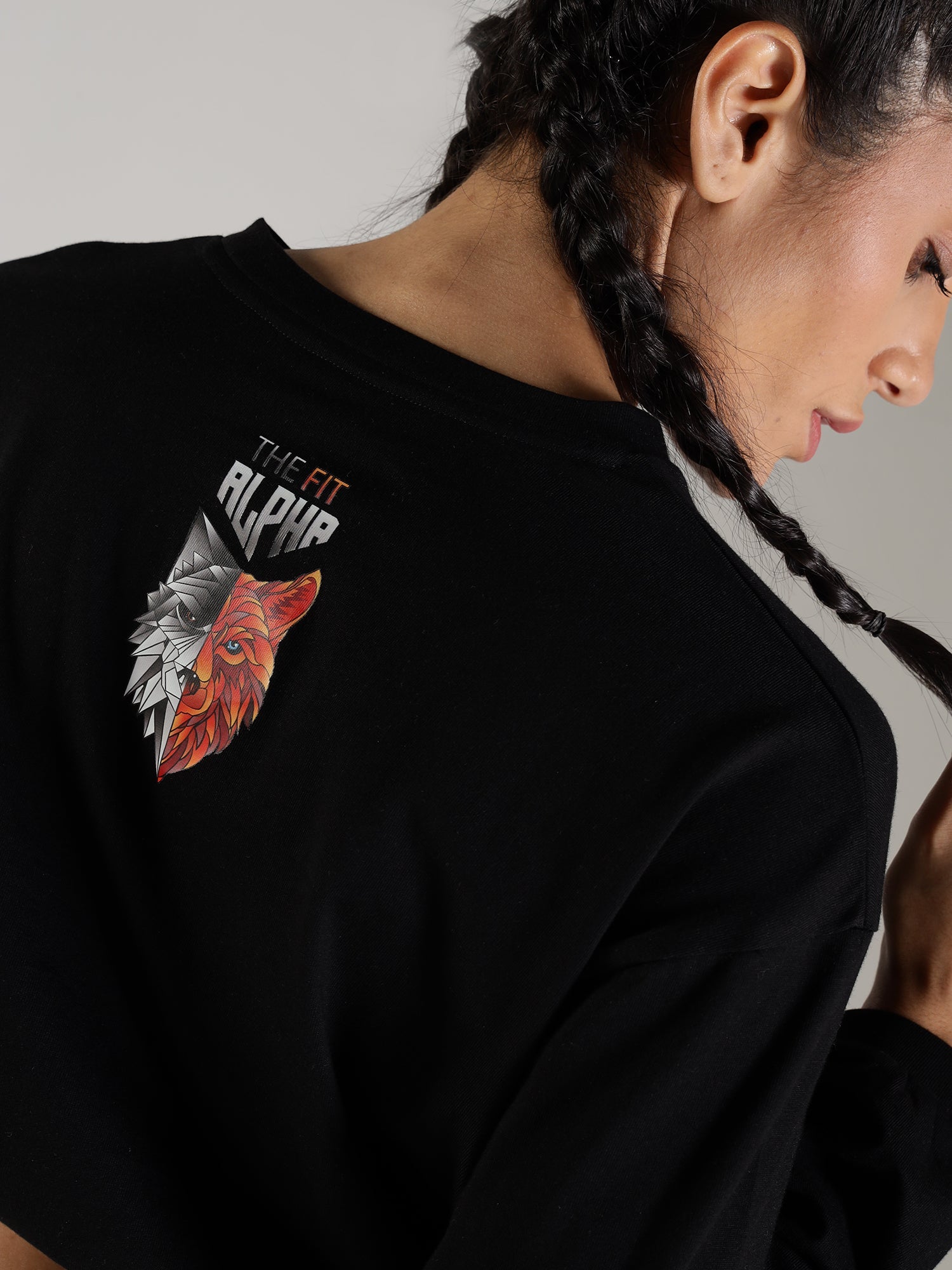 Shewolf Oversized Top - Black - IAM 1 Enterprises LLP