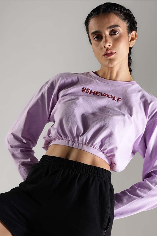 Shewolf Oversized Top - Lavender - IAM 1 Enterprises LLP