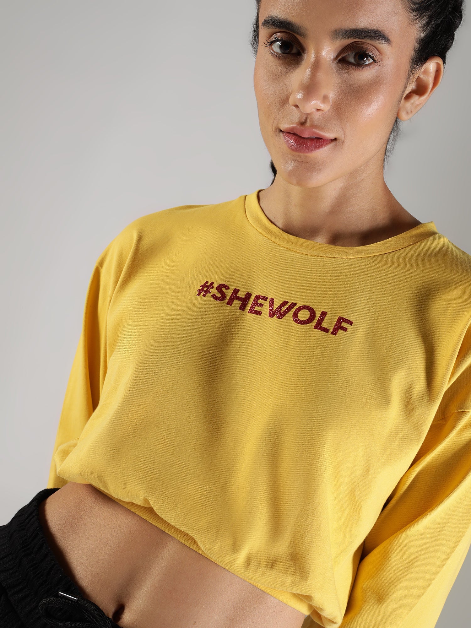 Shewolf Oversized Top - Yellow - IAM 1 Enterprises LLP