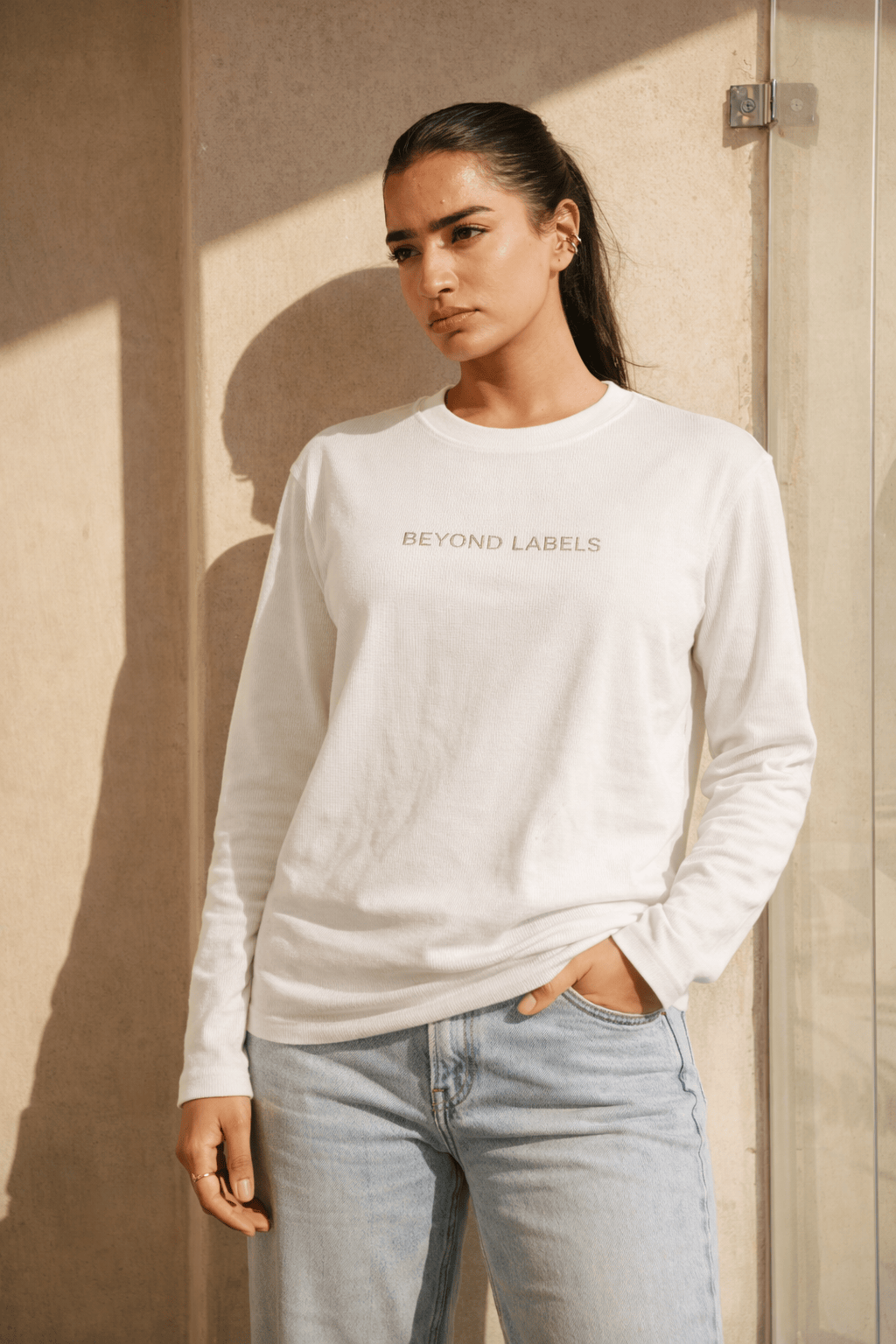 Waffle Oversized Full Sleeve Tee