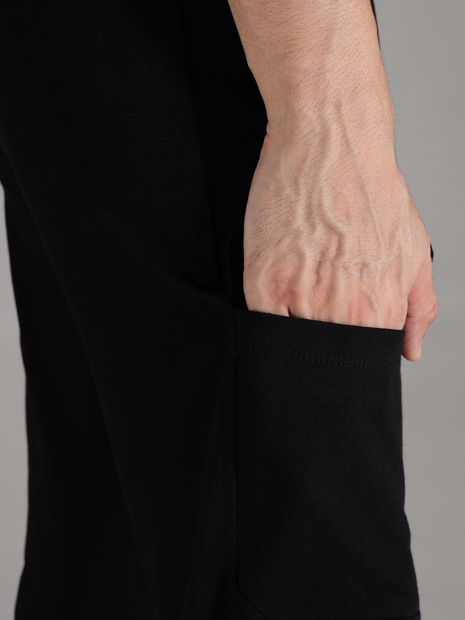 Cotton Terry Men's Joggers - Black - IAM 1 Enterprises LLP