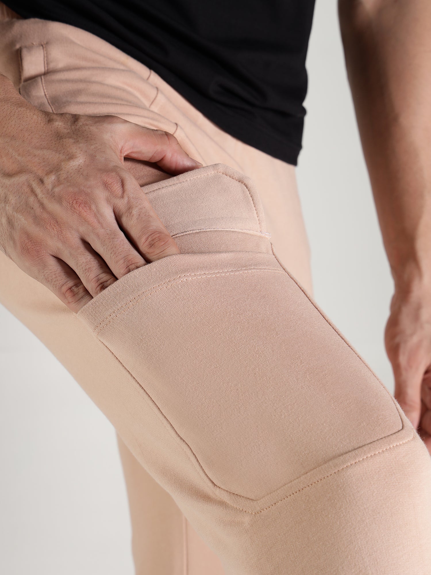 Cotton Terry Men's Joggers - Peach - IAM 1 Enterprises LLP