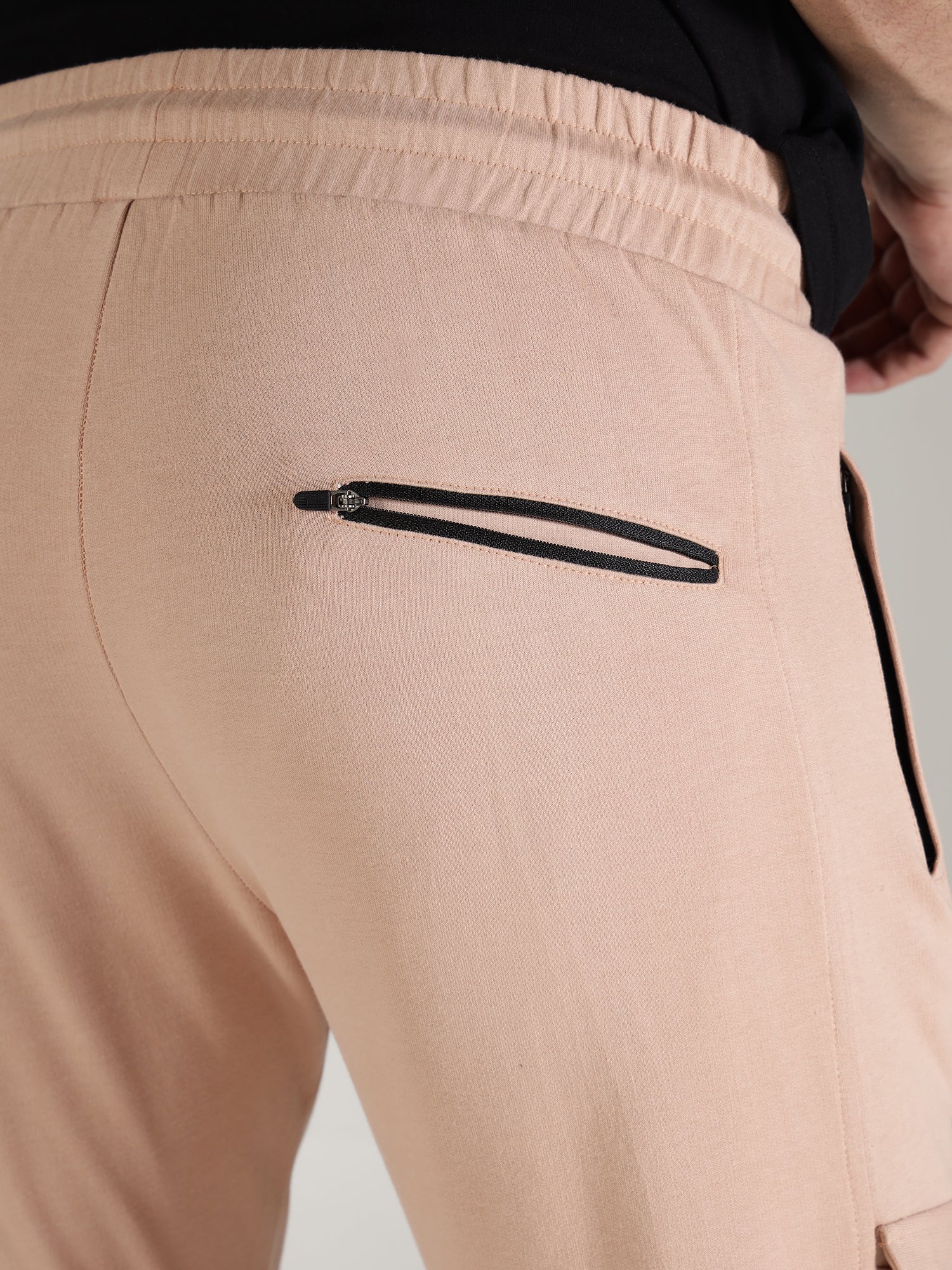 Cotton Terry Men's Joggers - Peach - IAM 1 Enterprises LLP