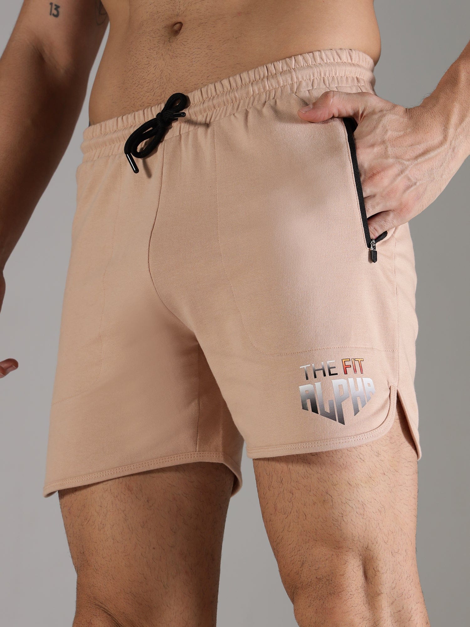 Cotton Terry Men's Shorts - Peach - IAM1 Club