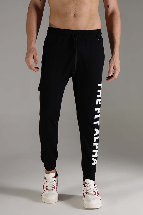Cotton Terry Unisex Joggers - Black - IAM 1 Enterprises LLP
