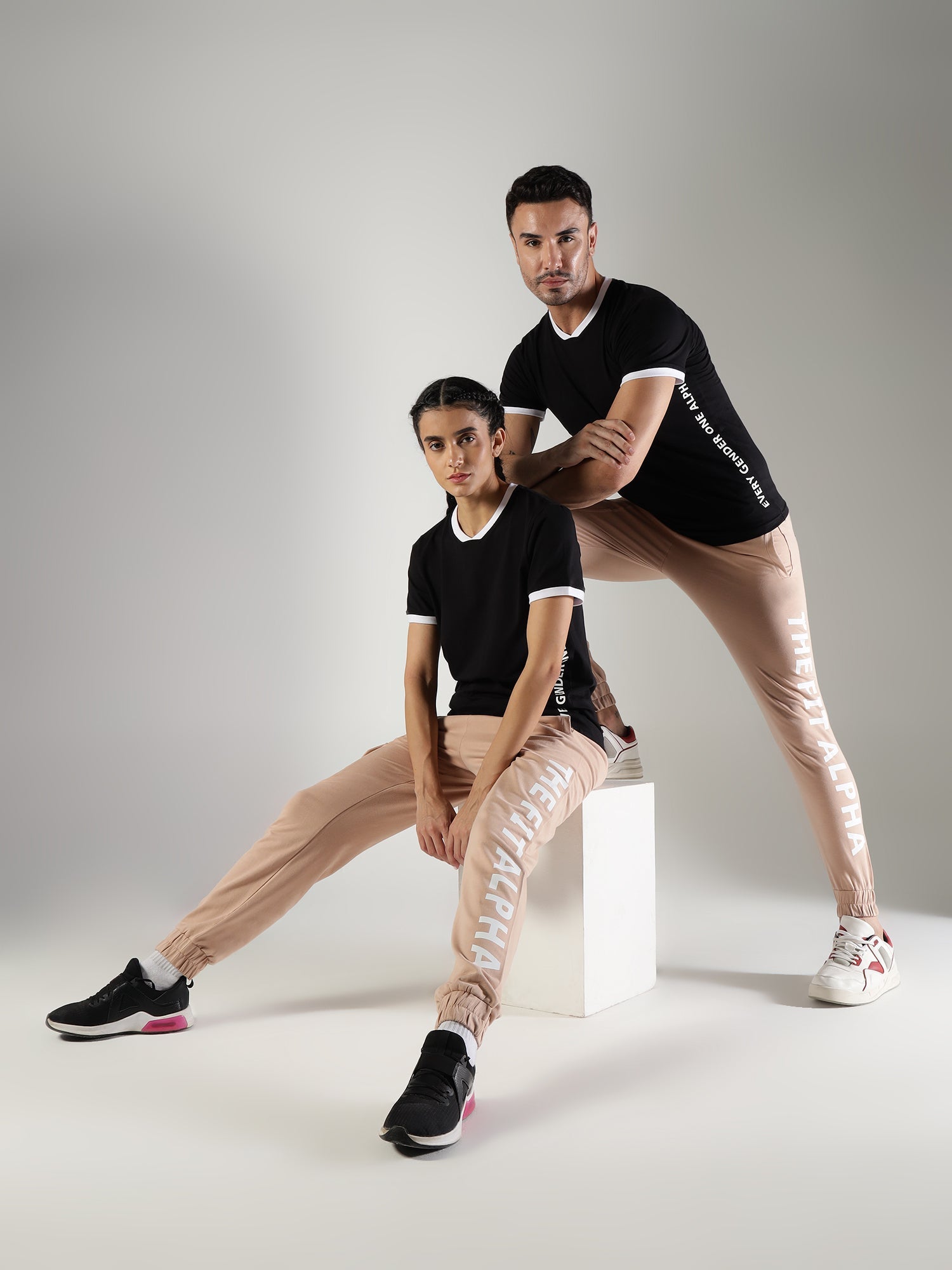 Cotton Terry Unisex Joggers - Peach - IAM 1 Enterprises LLP