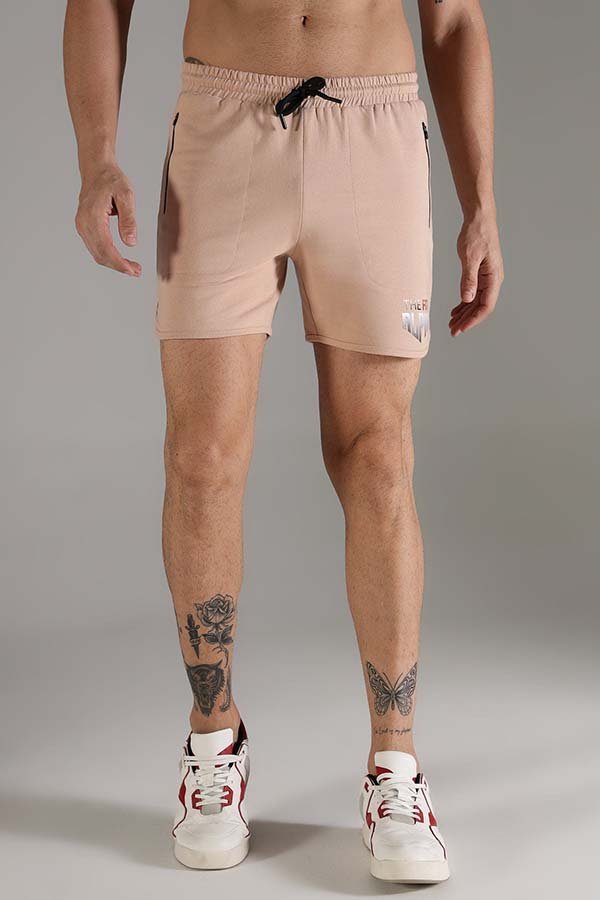 Cotton Terry Unisex Shorts - Peach - IAM 1 Enterprises LLP