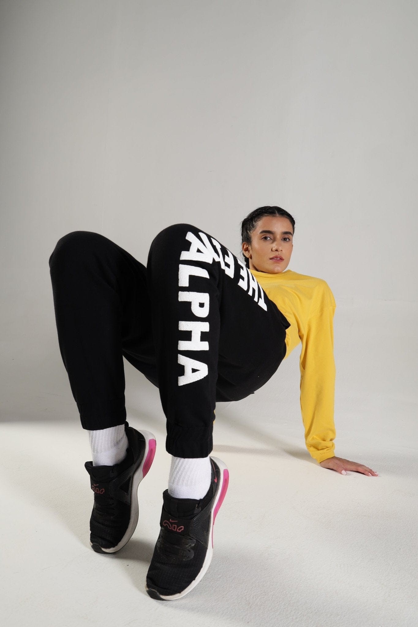 Cotton Terry Women Joggers - Black - IAM1 Club