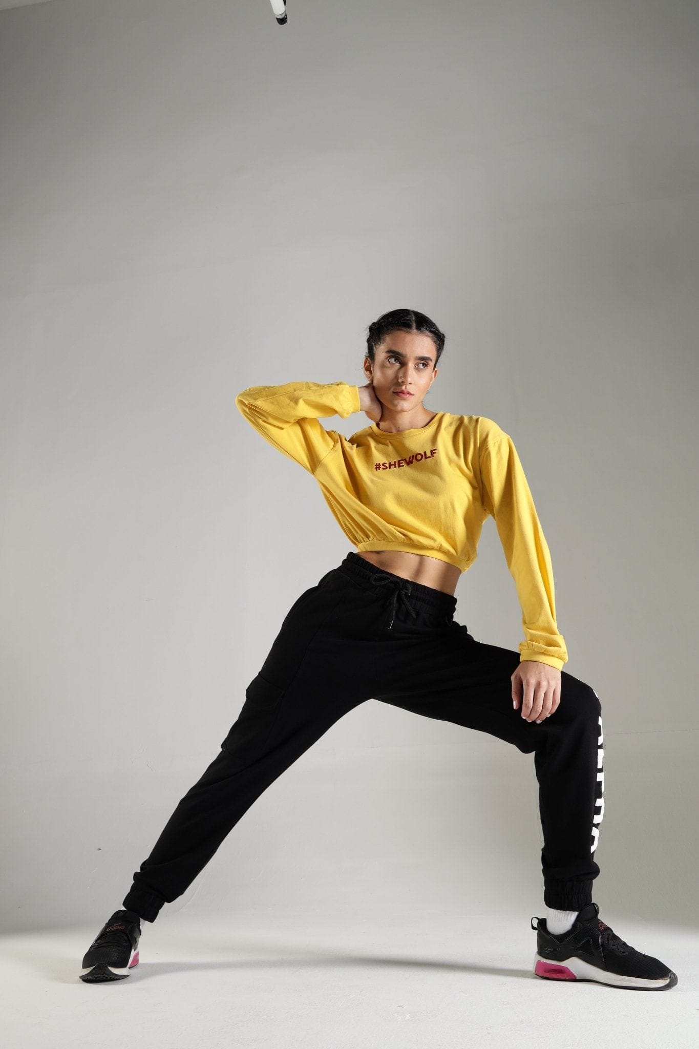 Cotton Terry Women Joggers - Black - IAM1 Club