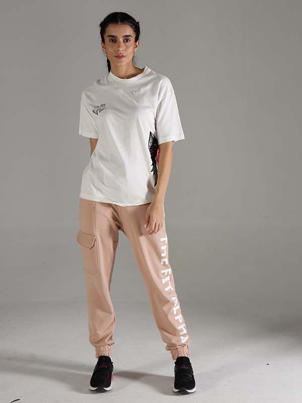 Cotton Terry Women Joggers - Peach - IAM 1 Enterprises LLP
