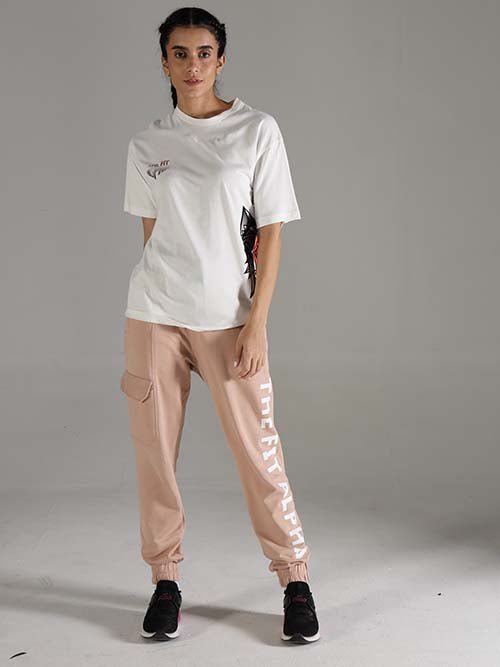 Cotton Terry Women Joggers - Peach - IAM 1 Enterprises LLP