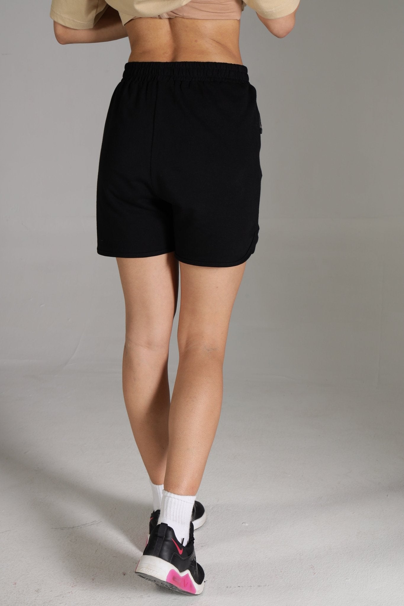 Cotton Terry Women Shorts - Black - IAM 1 Enterprises LLP