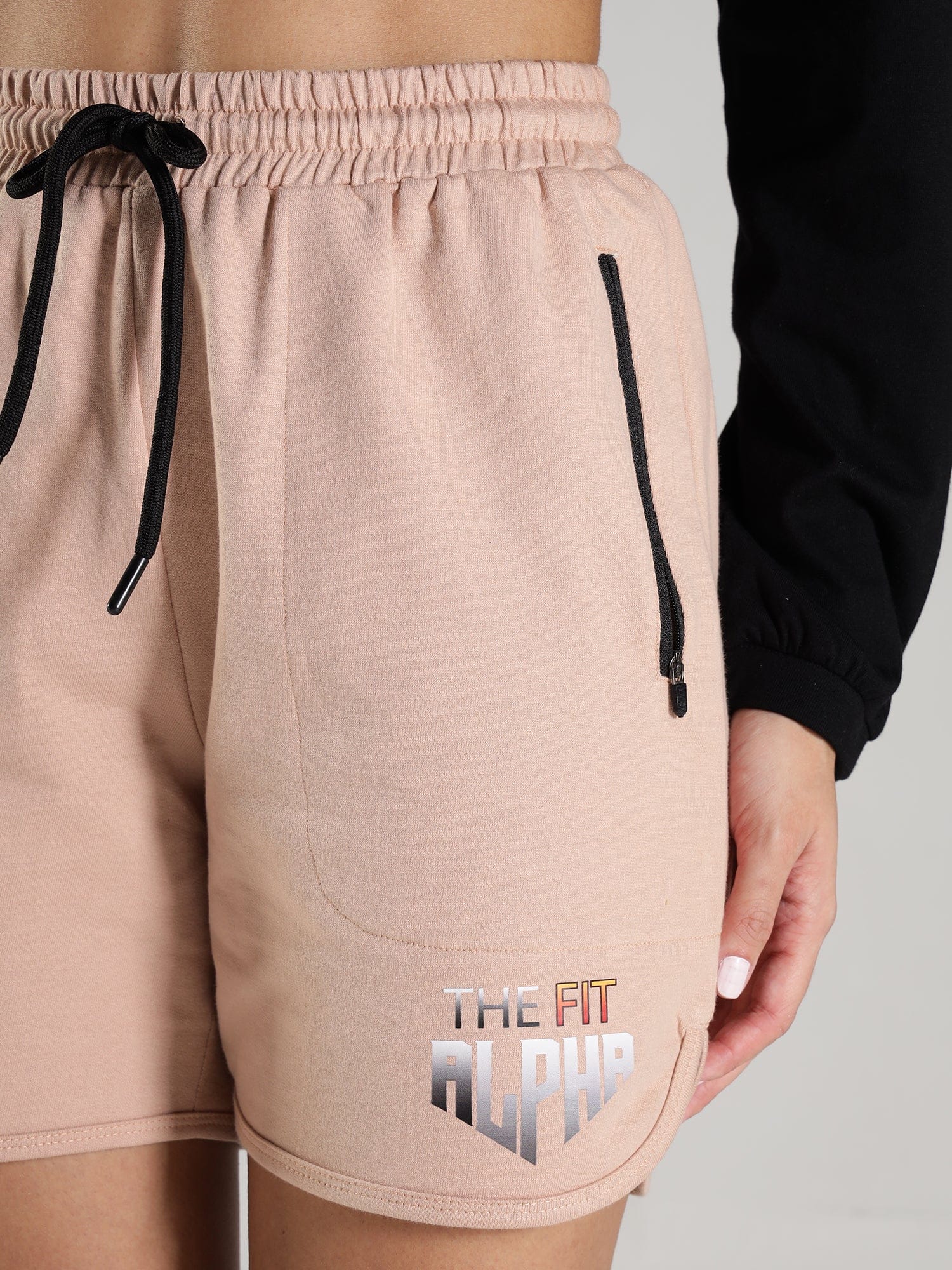 Cotton Terry Women Shorts - Peach - IAM1 Club