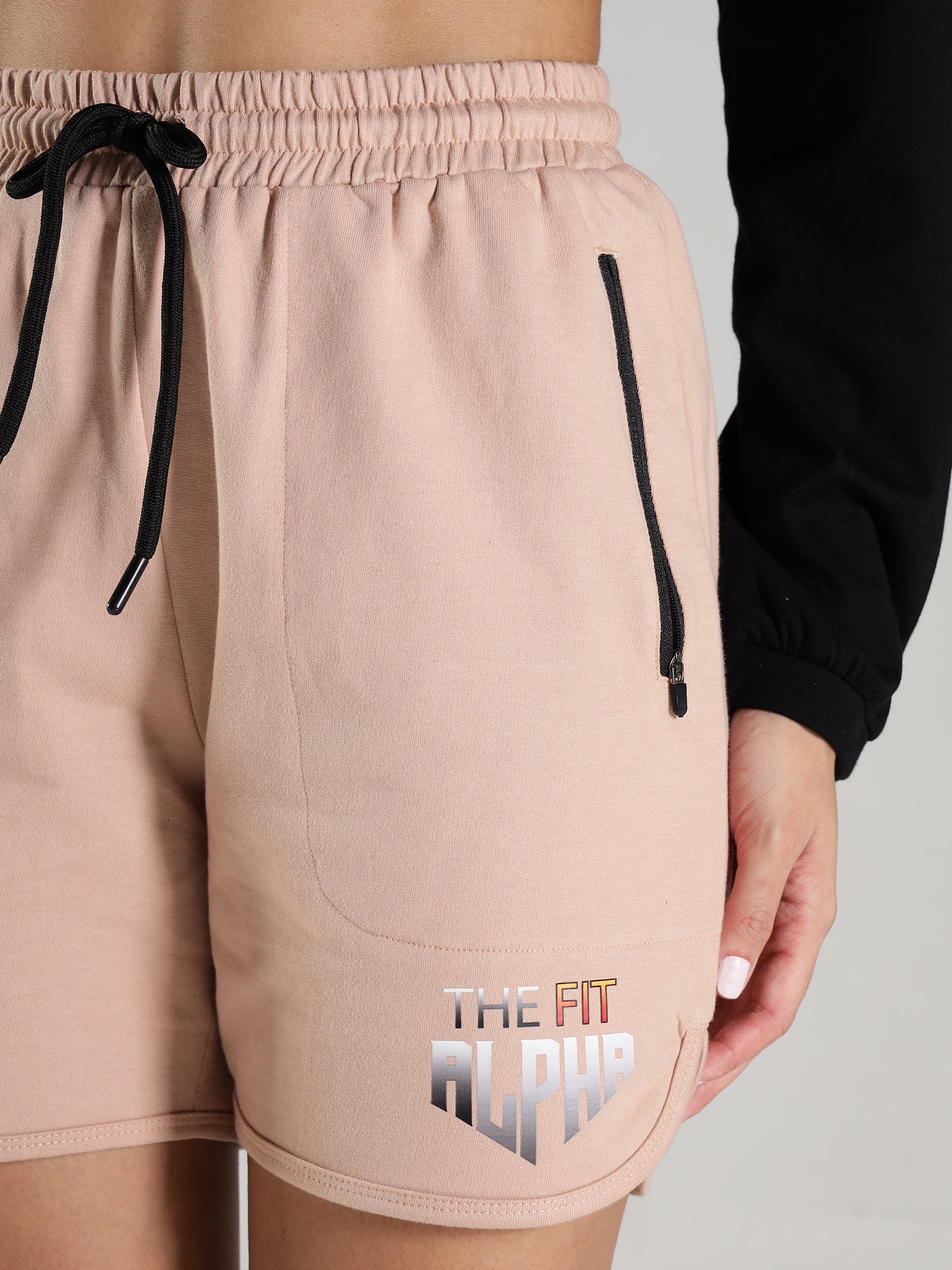 Cotton Terry Women Shorts - Peach - IAM 1 Enterprises LLP