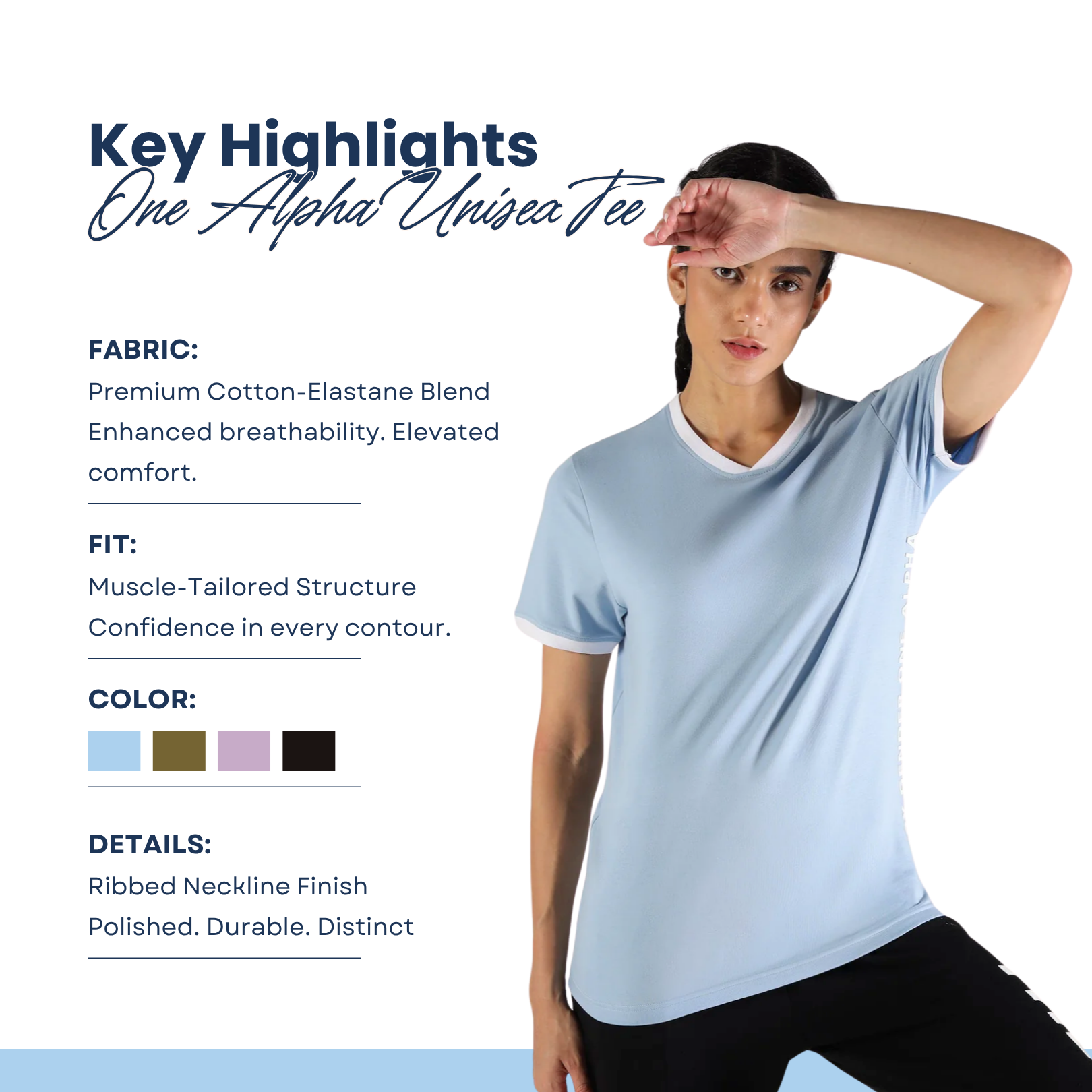 One Alpha Unisex Tee - Sky Blue