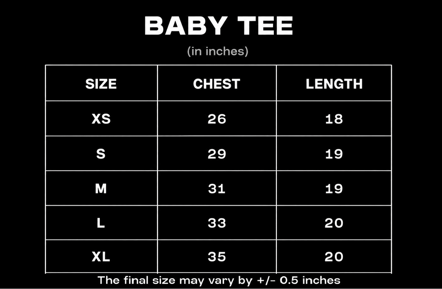 Size Chart