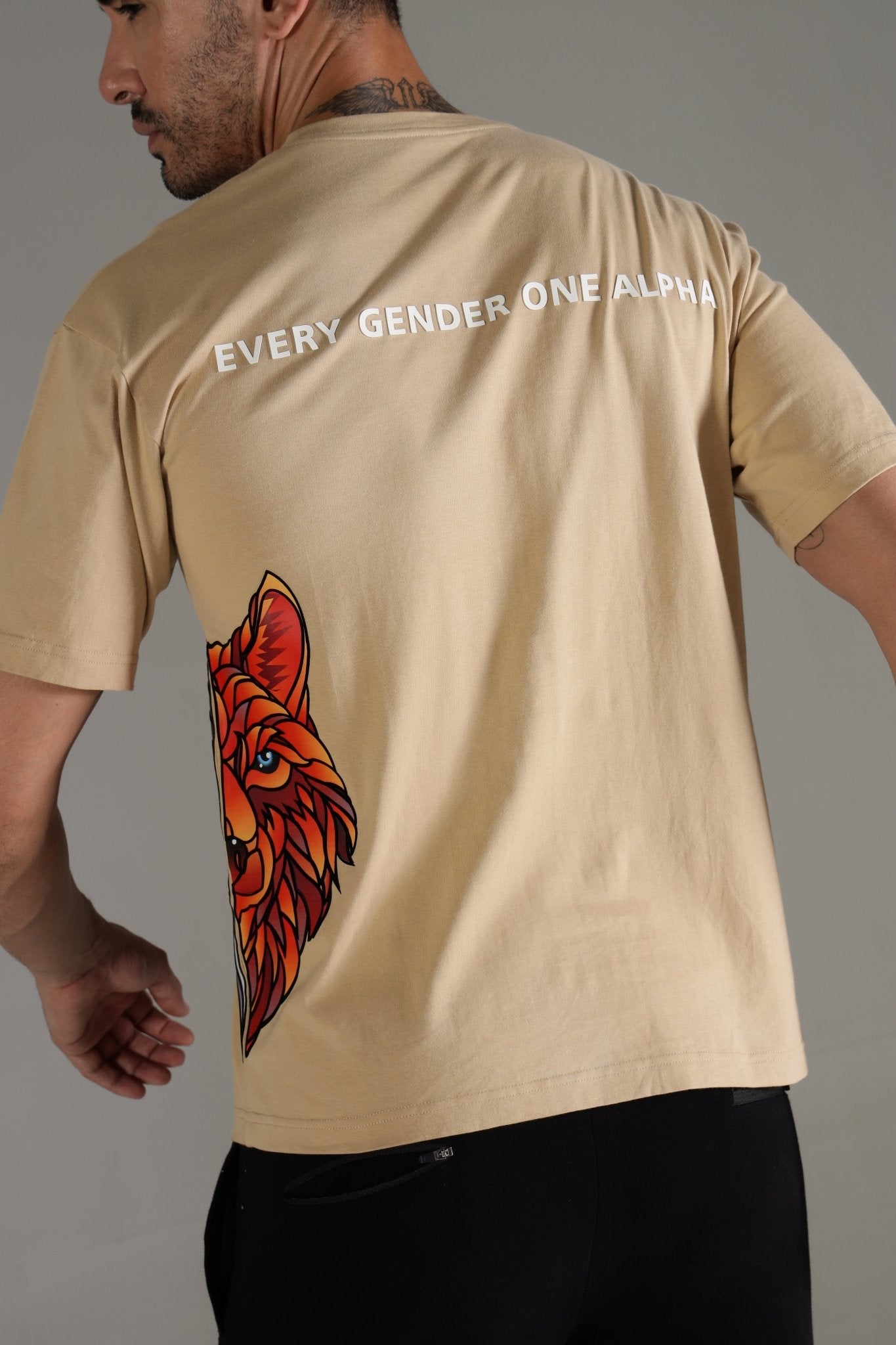 One Alpha Comfort Tee For Men - Beige - IAM 1 Enterprises LLP
