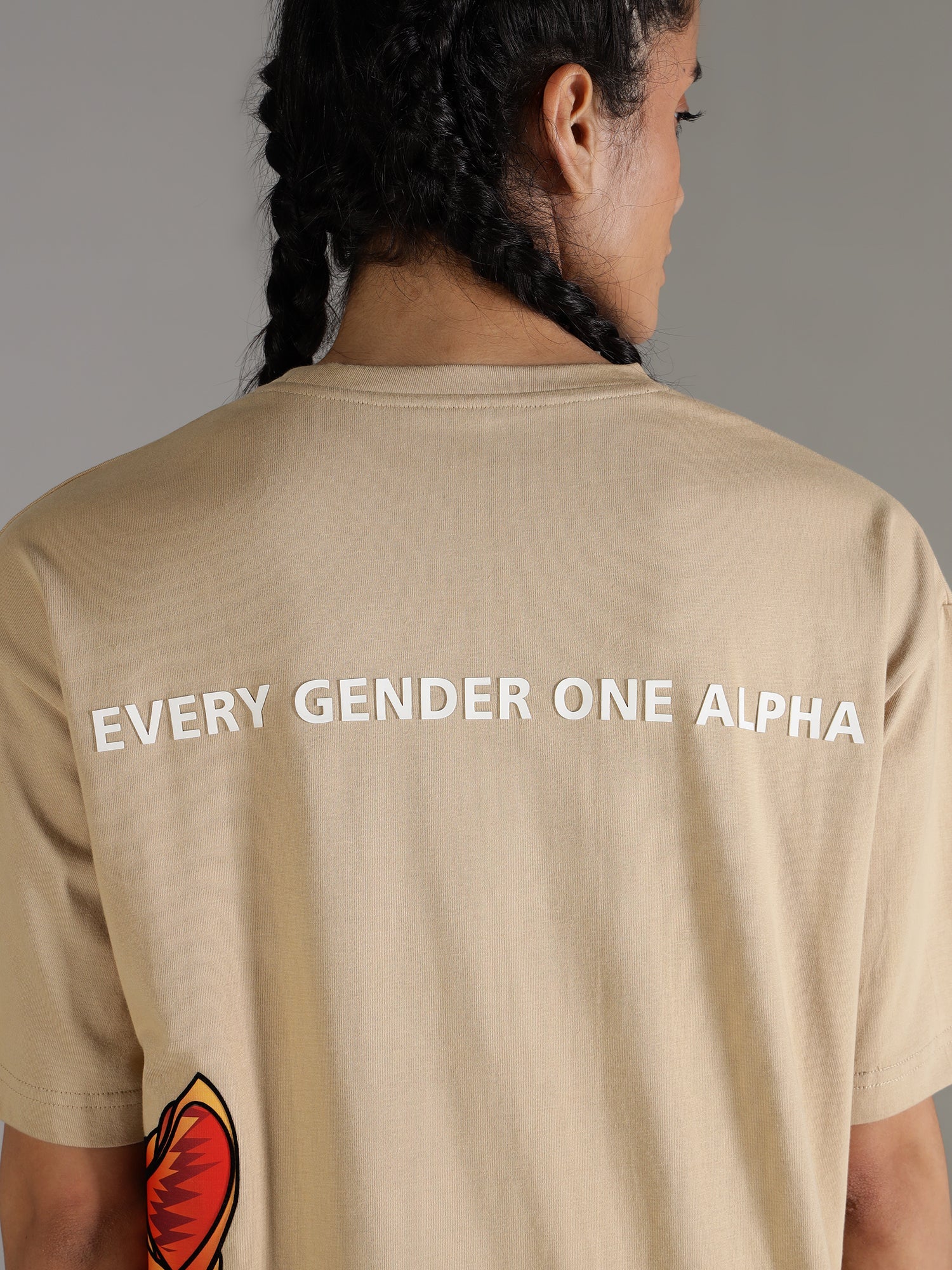 One Alpha Comfort Tee For Women - Beige - IAM 1 Enterprises LLP