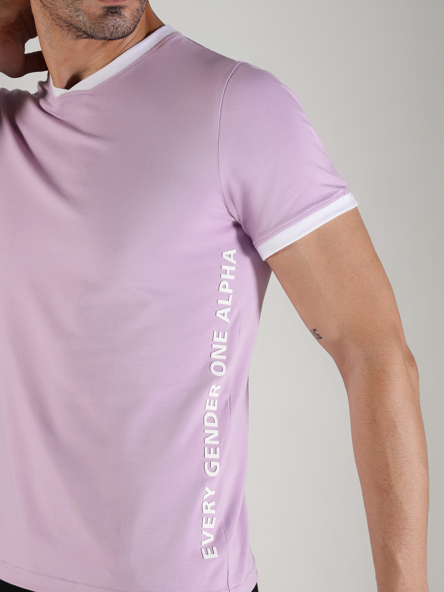 One Alpha Men's Tee - Lavender - IAM 1 Enterprises LLP