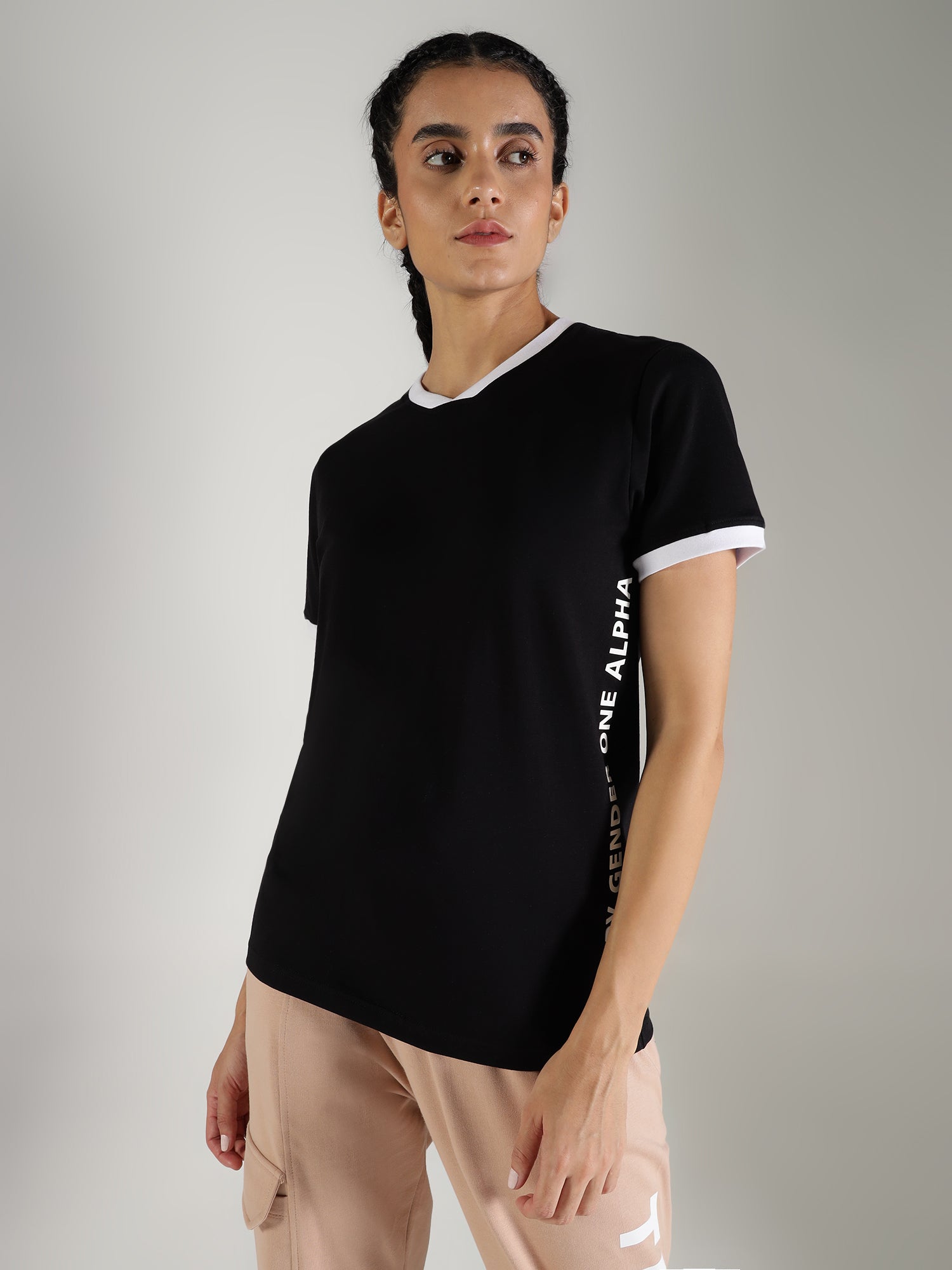 One Alpha Unisex Tee - Black - IAM 1 Enterprises LLP