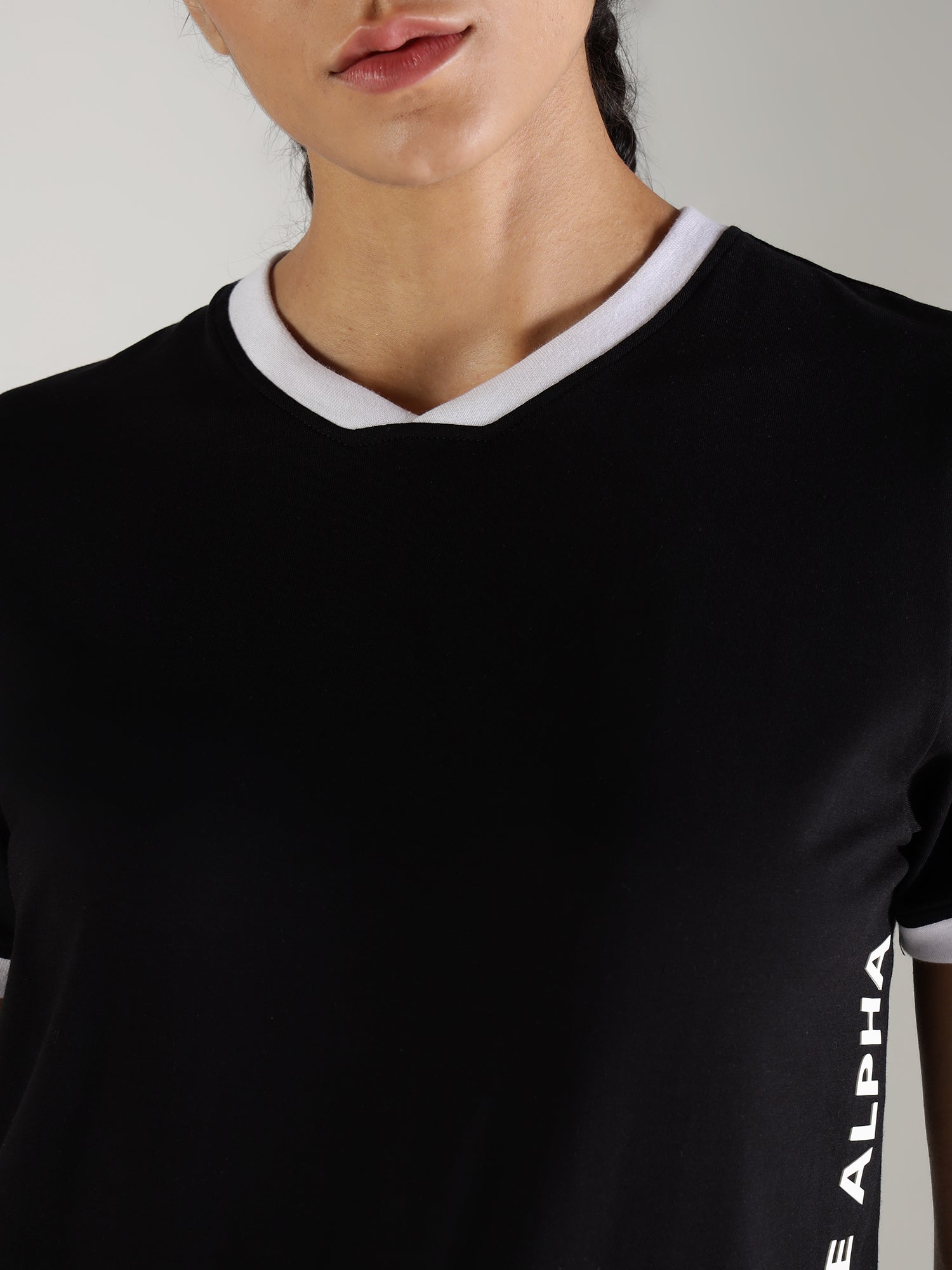 One Alpha Women Tee - Black - IAM 1 Enterprises LLP