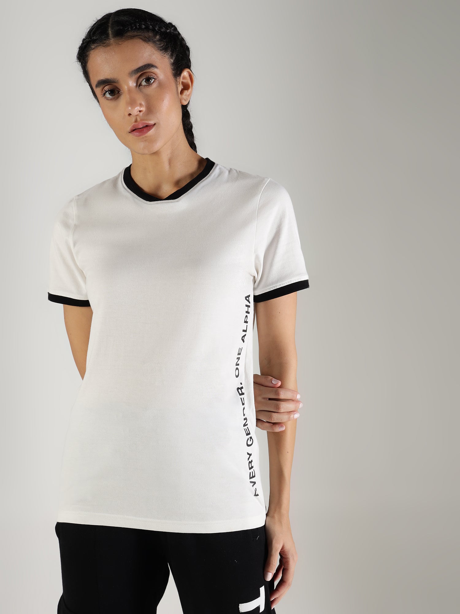 One Alpha Women Tee - White - IAM 1 Enterprises LLP
