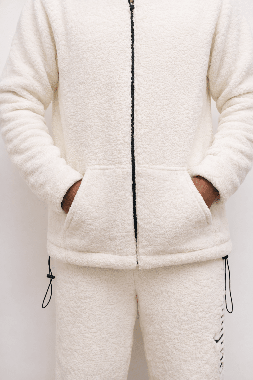 Sherpa Zipper Jacket Men’s – White - IAM1 Club