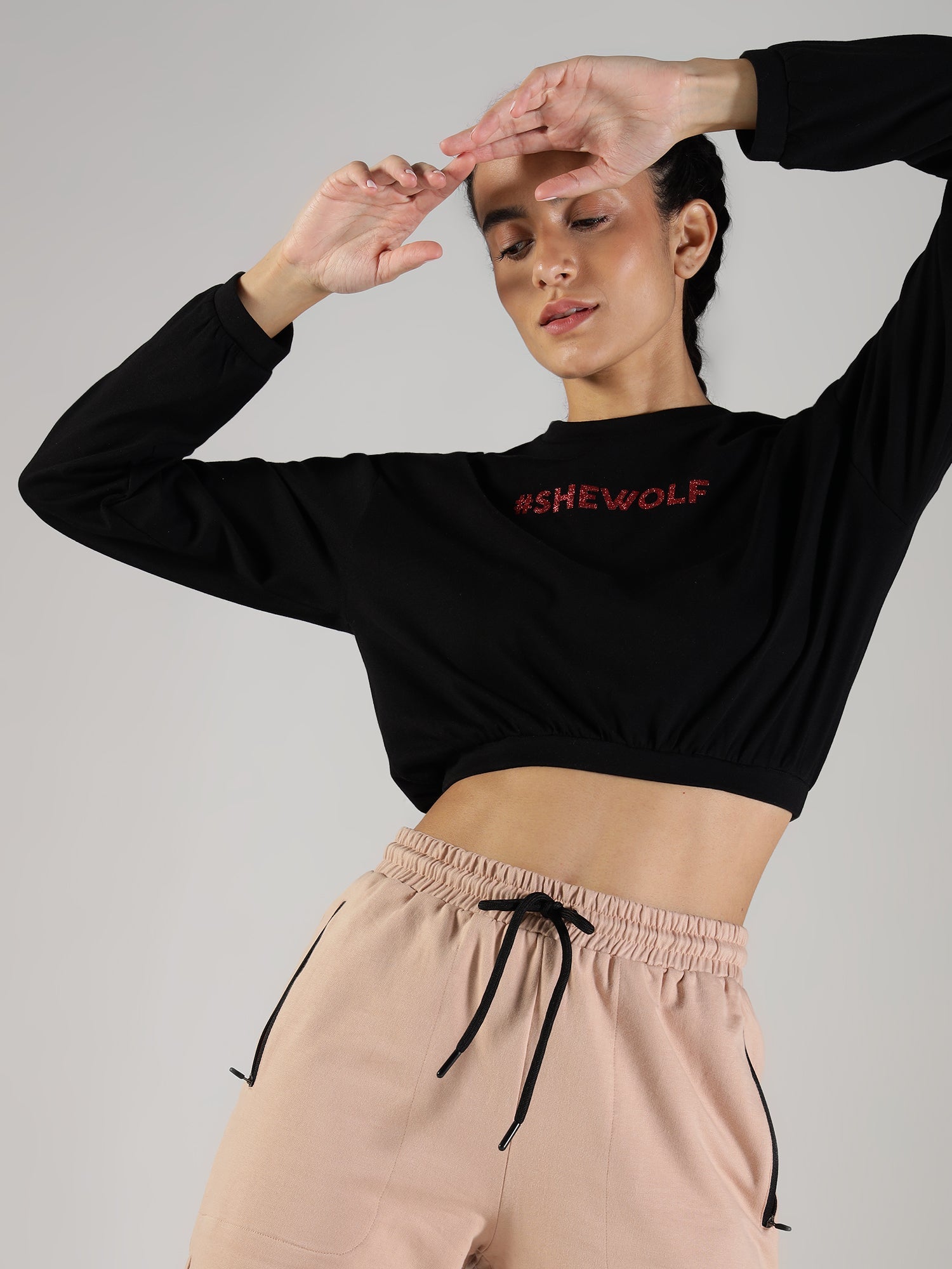 Shewolf Oversized Top - Black - IAM 1 Enterprises LLP
