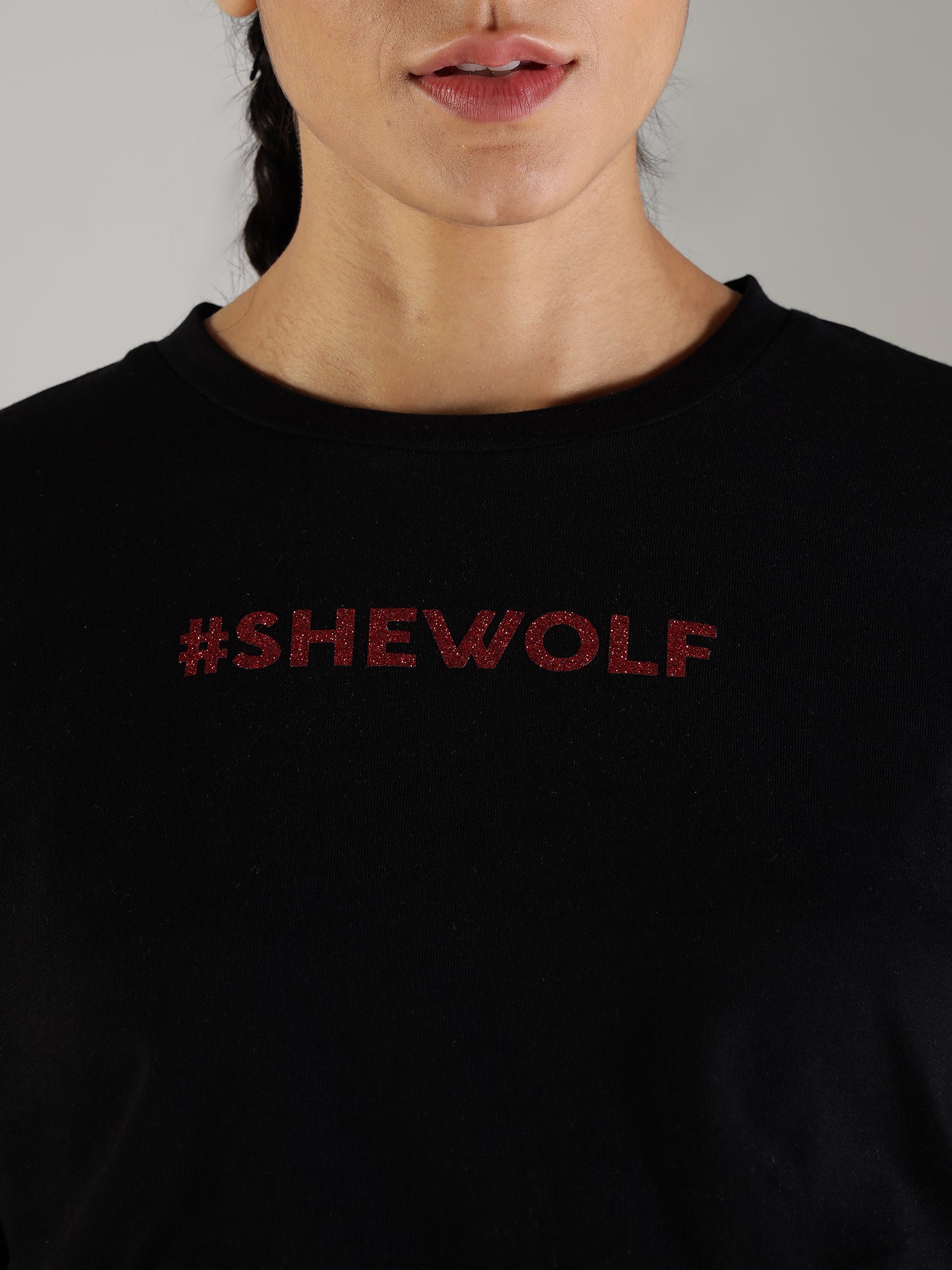 Shewolf Oversized Top - Black - IAM 1 Enterprises LLP