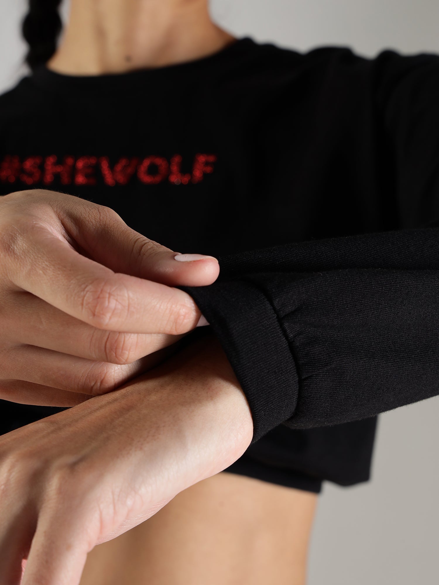 Shewolf Oversized Top - Black - IAM 1 Enterprises LLP