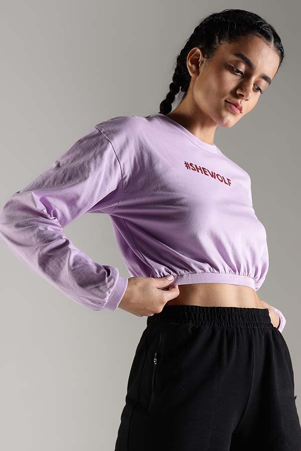 Shewolf Oversized Top - Lavender - IAM 1 Enterprises LLP
