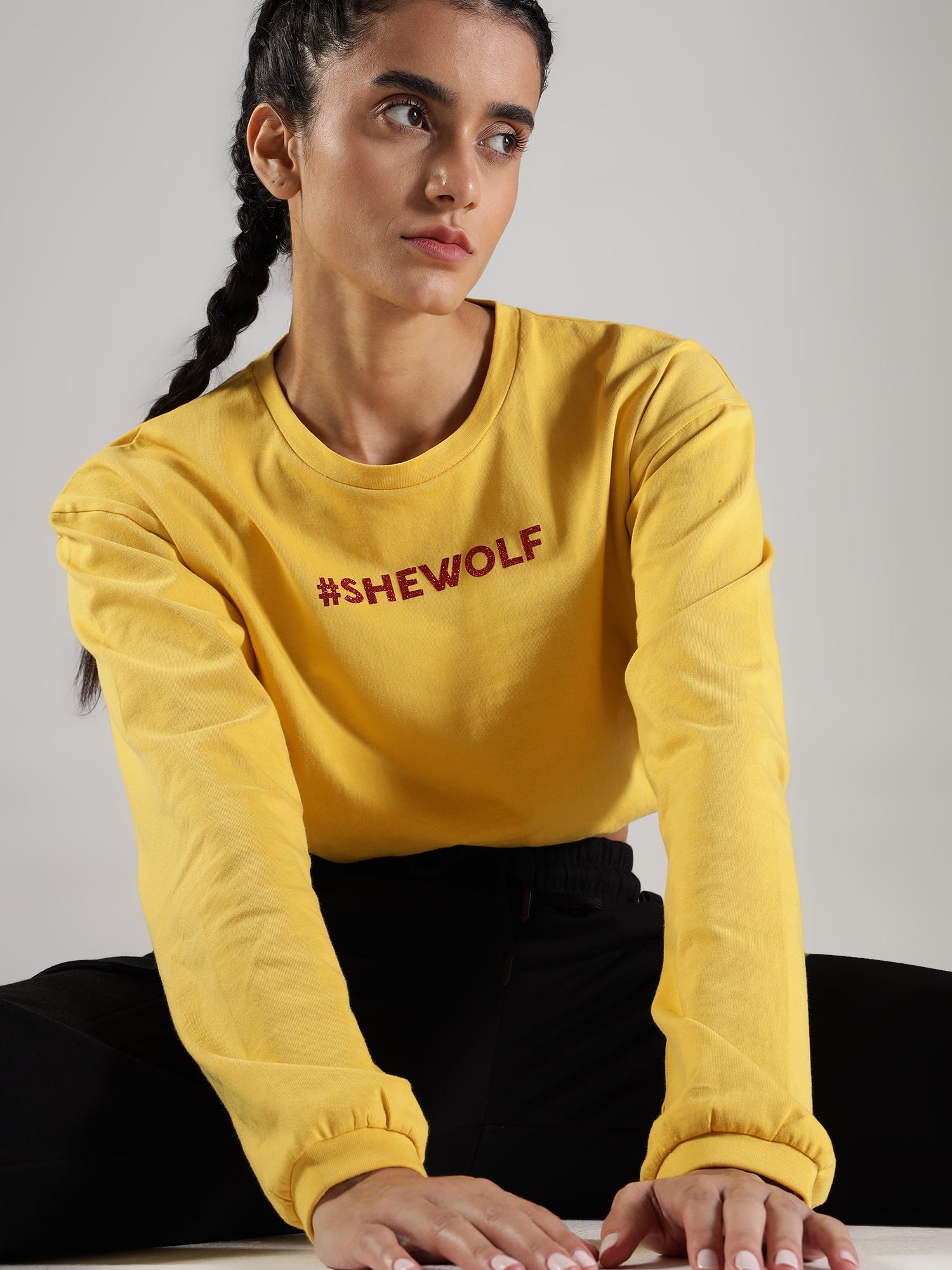 Shewolf Oversized Top - Yellow - IAM 1 Enterprises LLP